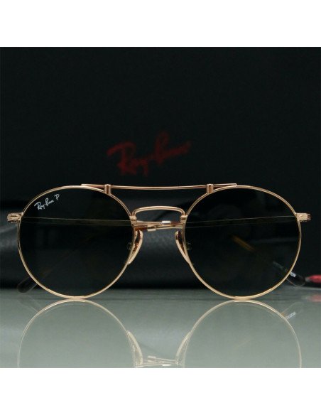 Ray Ban RB8147M 9143 Round Titanium Dorado G-15 Polarizado | Sunnie...