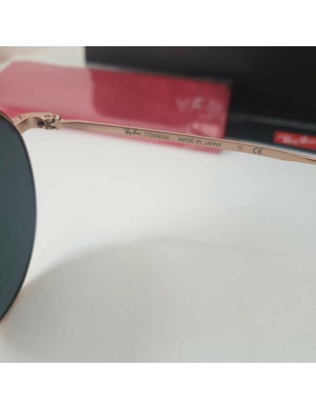 Ray Ban RB8147 913658 Round Titanium Negro G-15 Dorado | Sunnies.uno