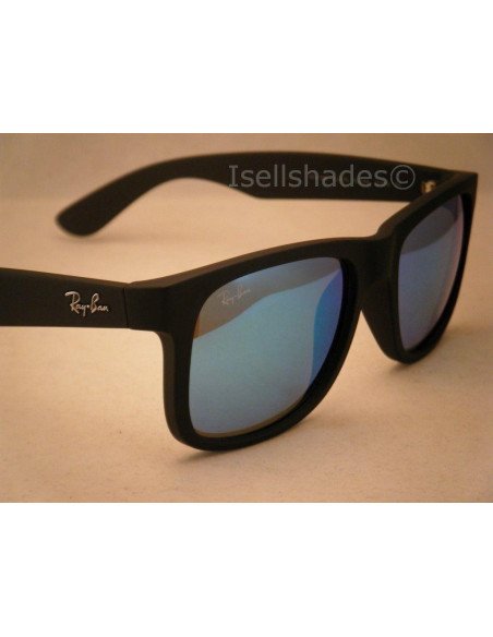 Ray Ban Rb4165 622/55 Justin Negro Mate Azul Espejo Original | Sunn...