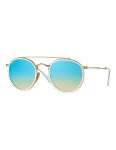 Ray Ban Rb3647n 001/4o Round Double Bridge Turquesa Dorado | Sunnie...