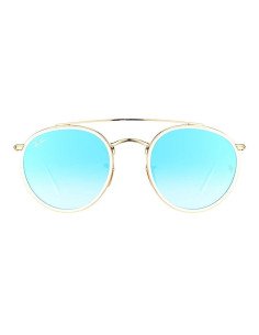 Ray Ban Rb3647n 001/4o Round Double Bridge Turquesa Dorado | Sunnie... 2