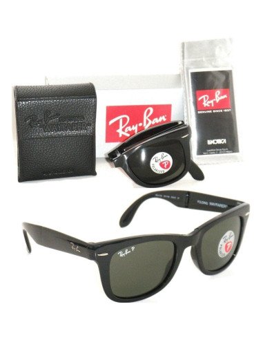 Ray Ban Rb4105 601/58 Wayfarer Folding Polarizado Negro G-15 | Sunn...