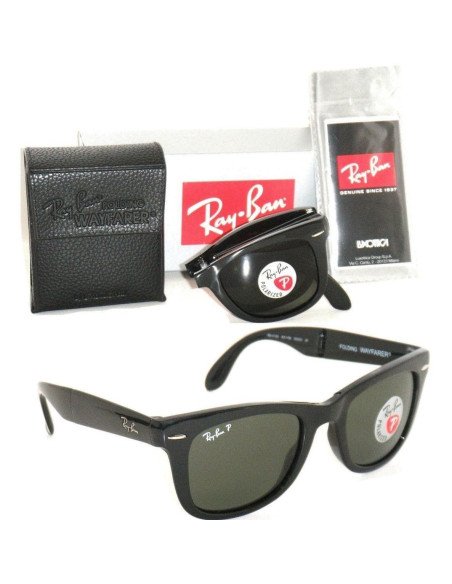 Ray Ban Rb4105 601/58 Wayfarer Folding Polarizado Negro G-15 | Sunn...