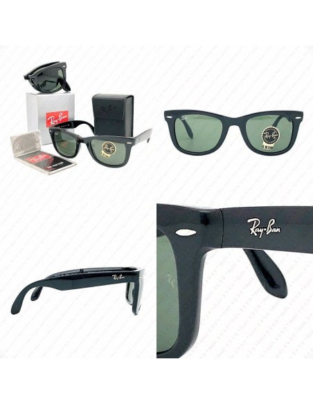 Ray Ban Rb4105 601 Wayfarer Folding Negro Grande 54-18 | Sunnies.uno