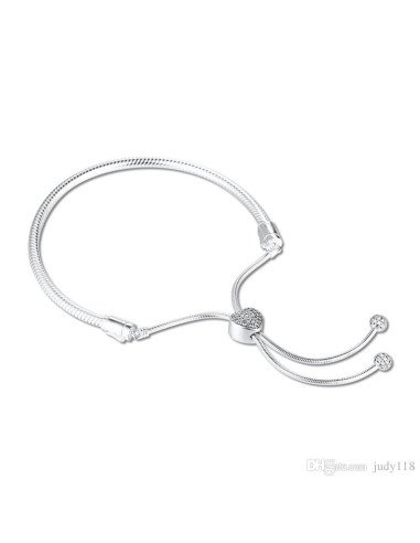 Brazalete Pandora Moments deslizante de cadena de serpiente con corazon 598699C01