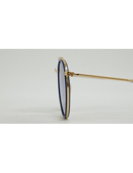 Ray Ban Rb3647n 001/9u Round Double Bridge Azul Espejo Dorad | Sunn...