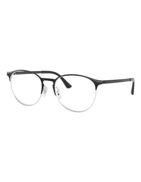 Ray Ban Oftalmico Rb6375 2861 Round Metal Negro Plateado | Sunnies.uno