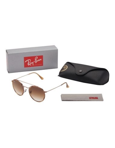 Ray Ban Rb3647n 907051 Round Double Bridge Cafe Degradado | Sunnies...