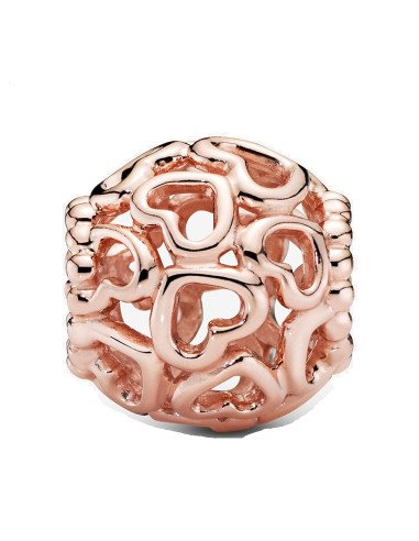 Charm Pandora Puro corazón Recubrimiento en Oro Rosa de 14k 780964
