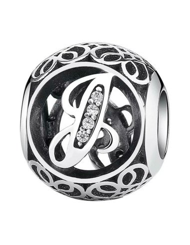 Charm Pandora Letra J Vintage 791854cz pa64