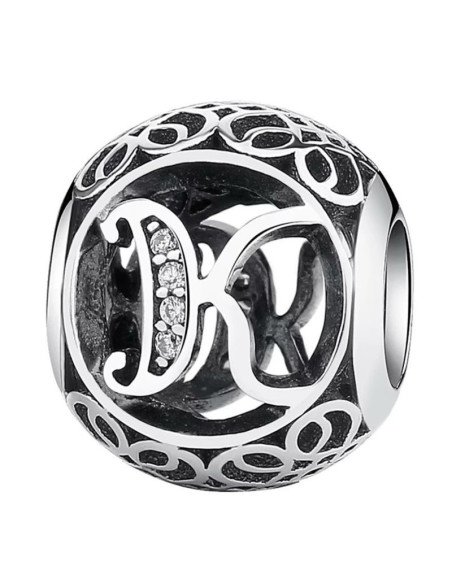 Charm Pandora Letra K Vintage 791855cz pa65