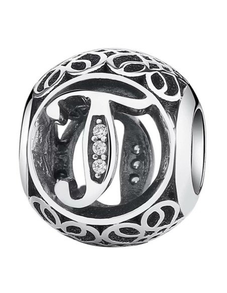 Charm Pandora Letra T Vintage 791864cz pa73