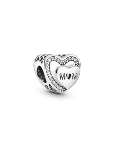 Charm Pandora Corazón de mamá en plata de ley con circonita cúbica 792070cz pa81