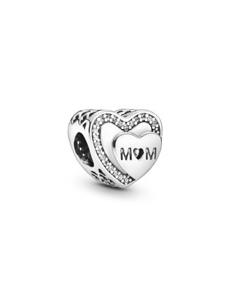Charm Pandora Corazón de mamá en plata de ley con circonita cúbica 792070cz pa81