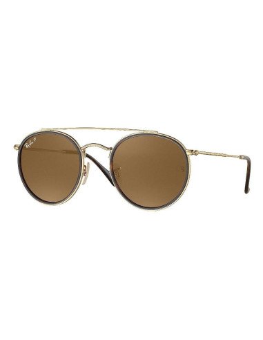 Ray Ban Rb3647n 001/57 Round Double Bridge Cafe Polarizado