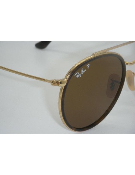 Ray Ban Rb3647n 001/57 Round Double Bridge Cafe Polarizado