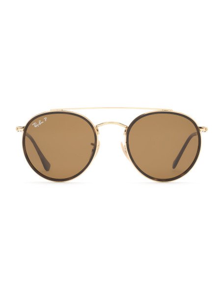 Ray Ban Rb3647n 001/57 Round Double Bridge Cafe Polarizado