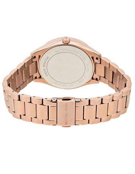Michael Kors Lauryn Crystal cuarzo esfera negra reloj MK3723