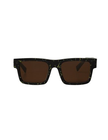Prada SPR 19WS 19D-01T Square Shape Yellow Marble