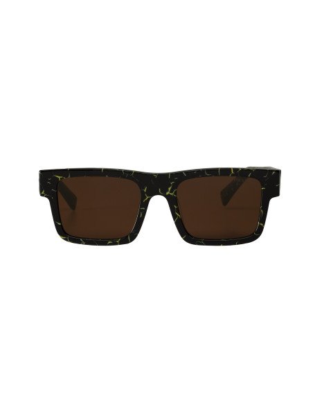 Prada SPR 19WS 19D-01T Square Shape Yellow Marble