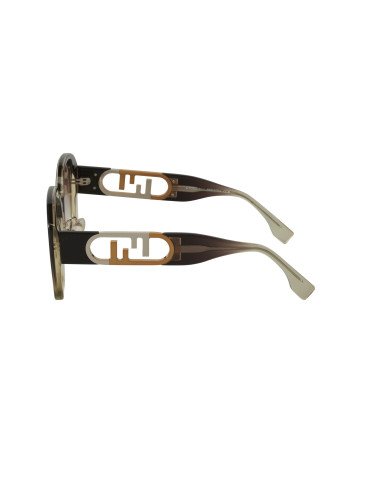 Fendi FE40048U C03 Geometric Sunglasses Gray Gradient