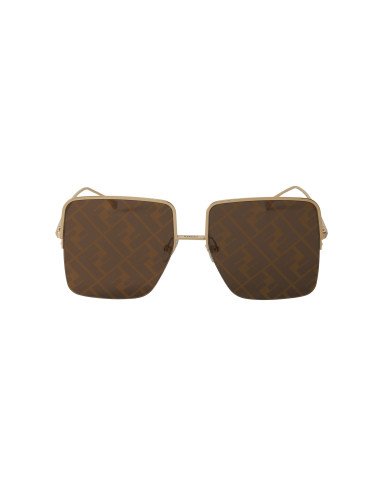 Fendi FF0422 DDB/3J Square Shape Cafe Espejo Dorado