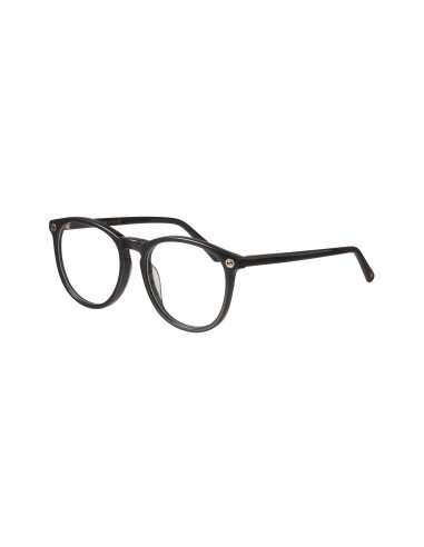 Gucci Gg0027O 001 Oftalmico Round Acetato Negro Dorado | Sunnies.uno