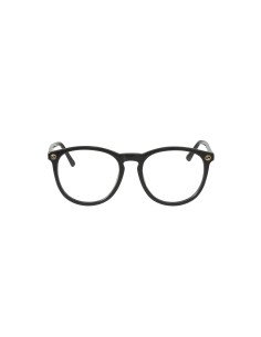 Gucci Gg0027O 001 Oftalmico Round Acetato Negro Dorado | Sunnies.uno 2