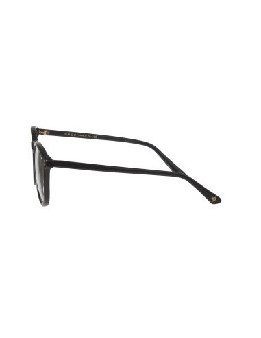 Gucci Gg0027O 001 Oftalmico Round Acetato Negro Dorado | Sunnies.uno