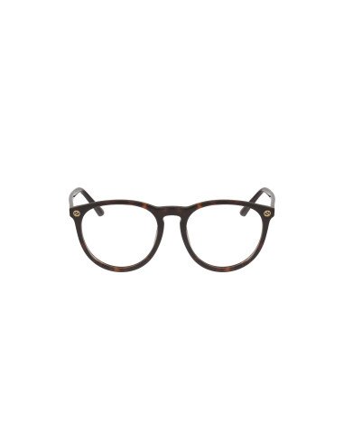 Gucci Gg0027O 002 Oftálmico Round Acetato Carey Dorado | Sunnies.uno