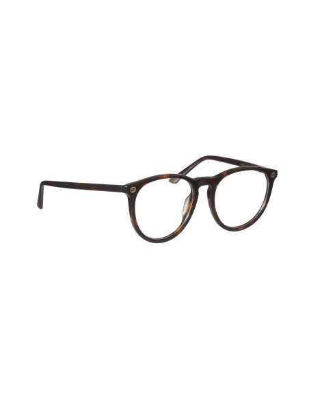 Gucci Gg0027O 002 Oftálmico Round Acetato Carey Dorado | Sunnies.uno