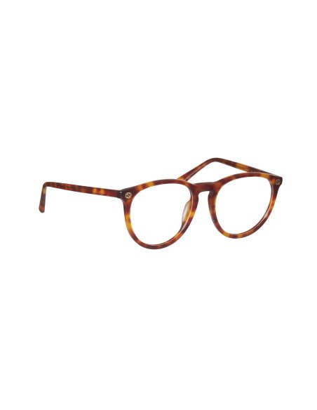 Gucci Gg0027O 003 Oftalmico Round Acetato Carey Claro | Sunnies.uno