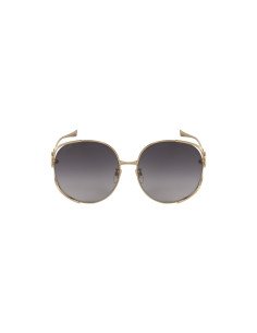 Gucci GG0225S 001 Oval Oversized Gris degradado Dorado 2