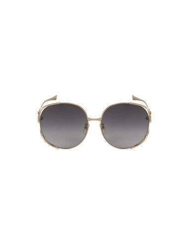 Gucci GG0225S 001 Oval Oversized Gris degradado Dorado