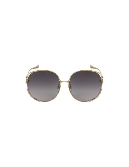Gucci GG0225S 001 Oval Oversized Gris degradado Dorado