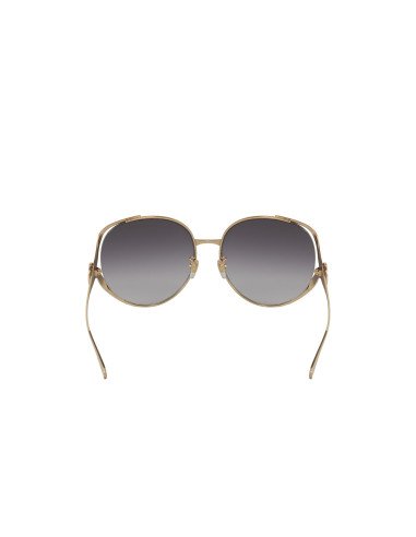 Gucci GG0225S 001 Oval Oversized Gris degradado Dorado