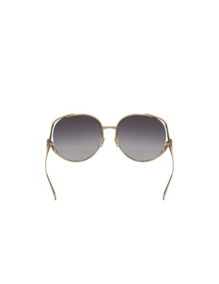 Gucci GG0225S 001 Oval Oversized Gris degradado Dorado