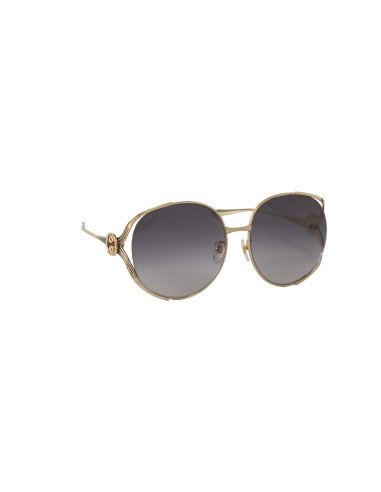 Gucci GG0225S 001 Oval Oversized Gris degradado Dorado