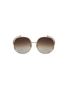 Gucci GG0225S 002 Oval Oversized Cafe degradado Dorado 2