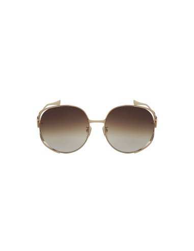 Gucci GG0225S 002 Oval Oversized Cafe degradado Dorado