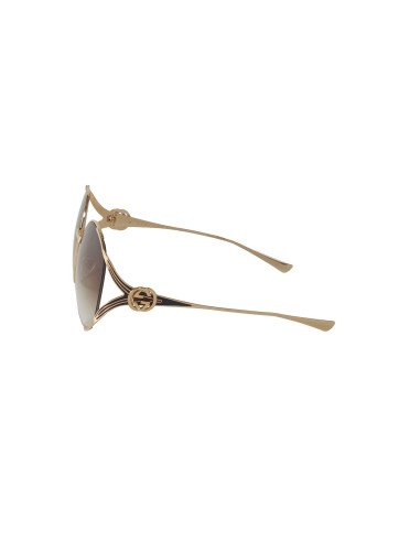 Gucci GG0225S 002 Oval Oversized Cafe degradado Dorado