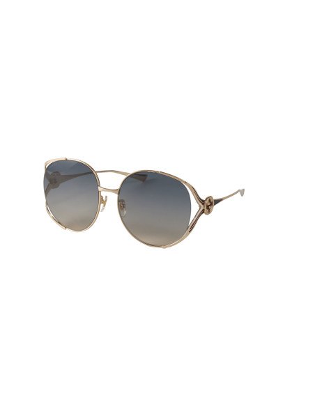 Gucci GG0225S 004 Oval Oversized Azul degradado Dorado