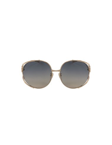 Gucci GG0225S 004 Oval Oversized Azul degradado Dorado