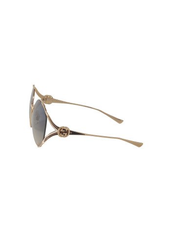 Gucci GG0225S 004 Oval Oversized Azul degradado Dorado