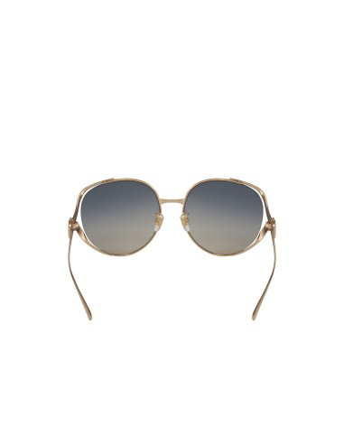 Gucci GG0225S 004 Oval Oversized Azul degradado Dorado