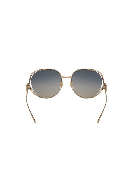 Gucci GG0225S 004 Oval Oversized Azul degradado Dorado