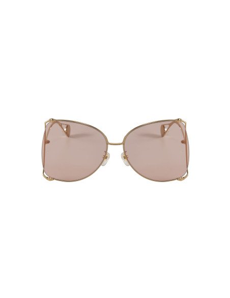 Gucci GG0252S 004 Square Shape Rosa transparente Dorado