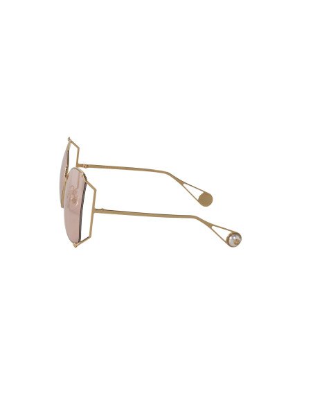 Gucci GG0252S 004 Square Shape Rosa transparente Dorado