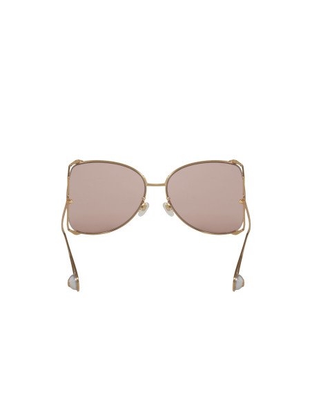Gucci GG0252S 004 Square Shape Rosa transparente Dorado