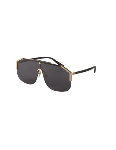 Gucci GG0291S 001 New Aviator Square Gris Negro Original | Sunnies.uno